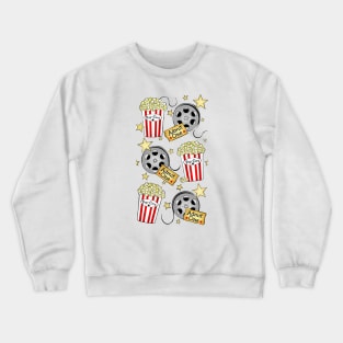 VIP Movie Night on white w/ pop corn Crewneck Sweatshirt